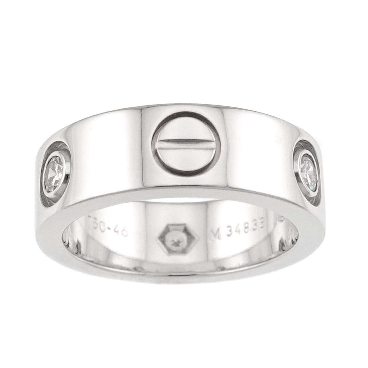 Love Ring Diamond 3P 18K White Gold 750 size46 3.75(US)