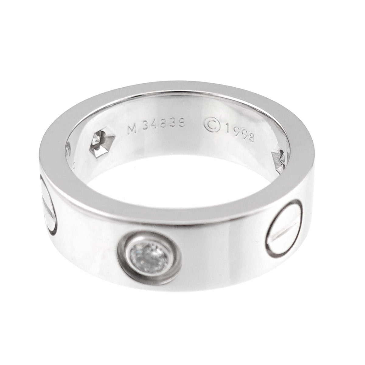 Love Ring Diamond 3P 18K White Gold 750 size46 3.75(US)