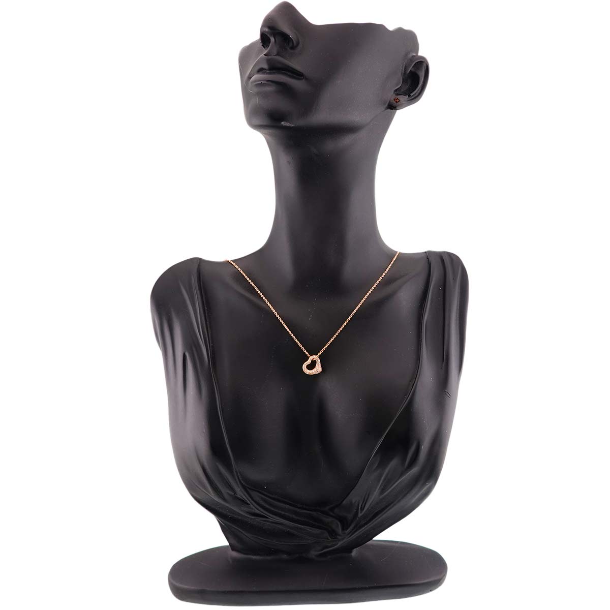 Open Heart Diamond Necklace 18K Pink Gold 750
