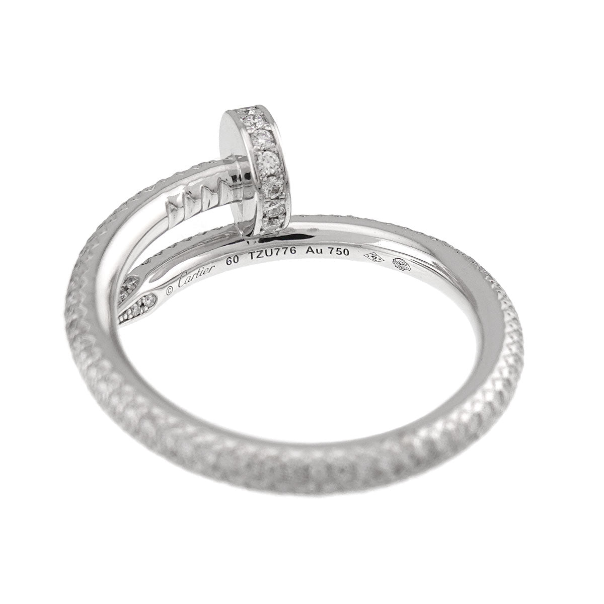 JUSTE UN CLOU Classic Diamond Ring 18K WG 750 Size60 9.5(US)