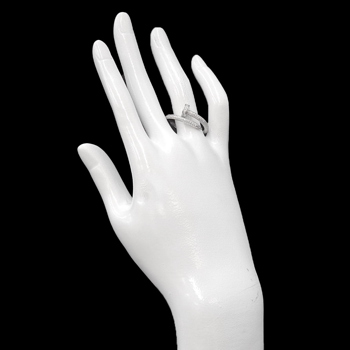 JUSTE UN CLOU Classic Diamond Ring 18K WG 750 Size60 9.5(US)