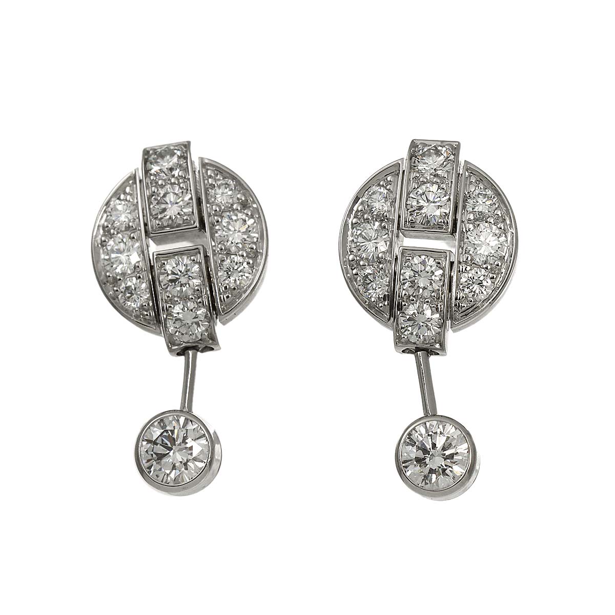 Diamond Earrings Pierced 18K WG 750