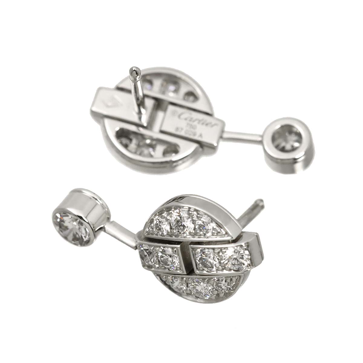 Diamond Earrings Pierced 18K WG 750