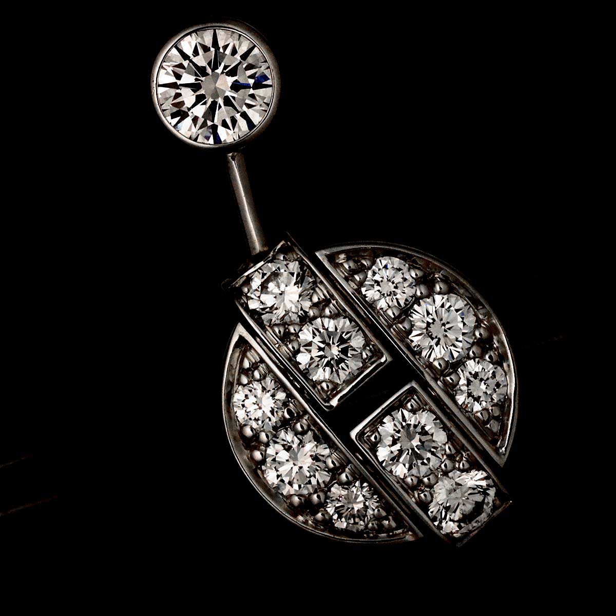 Diamond Earrings Pierced 18K WG 750