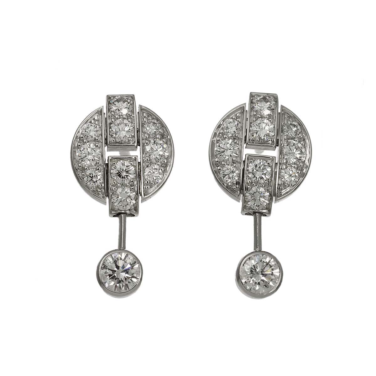 Diamond Earrings Pierced 18K WG 750