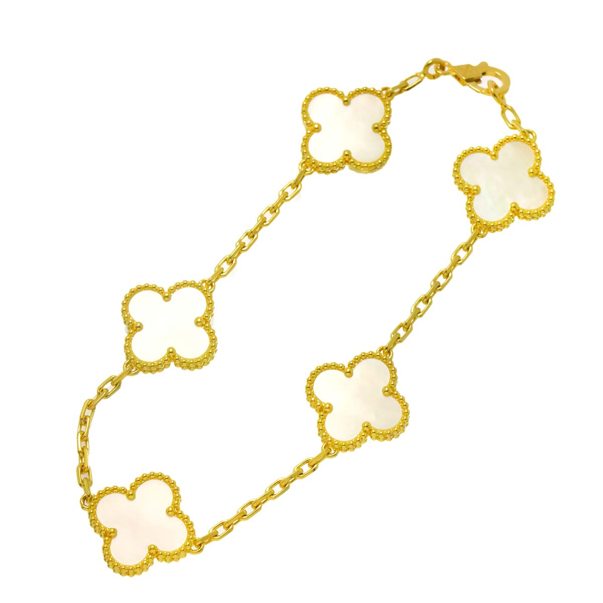 Vintage Alhambra 5P MOP Bracelet 18K YG 750