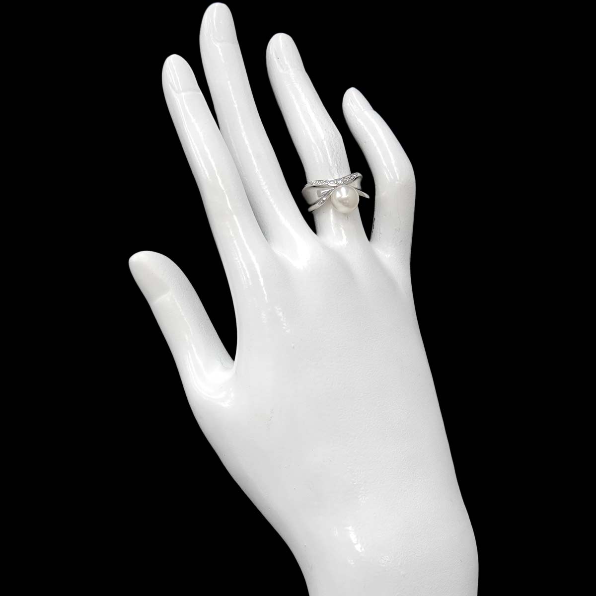 Akoya Pearl 8.0mm Diamond Ring Platinum size4.5(US)