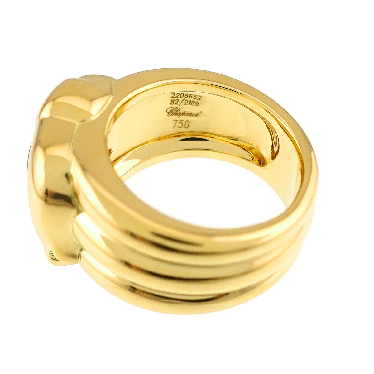 Happy Diamond Sapphire Ring 18K YG 750 Size6(US)