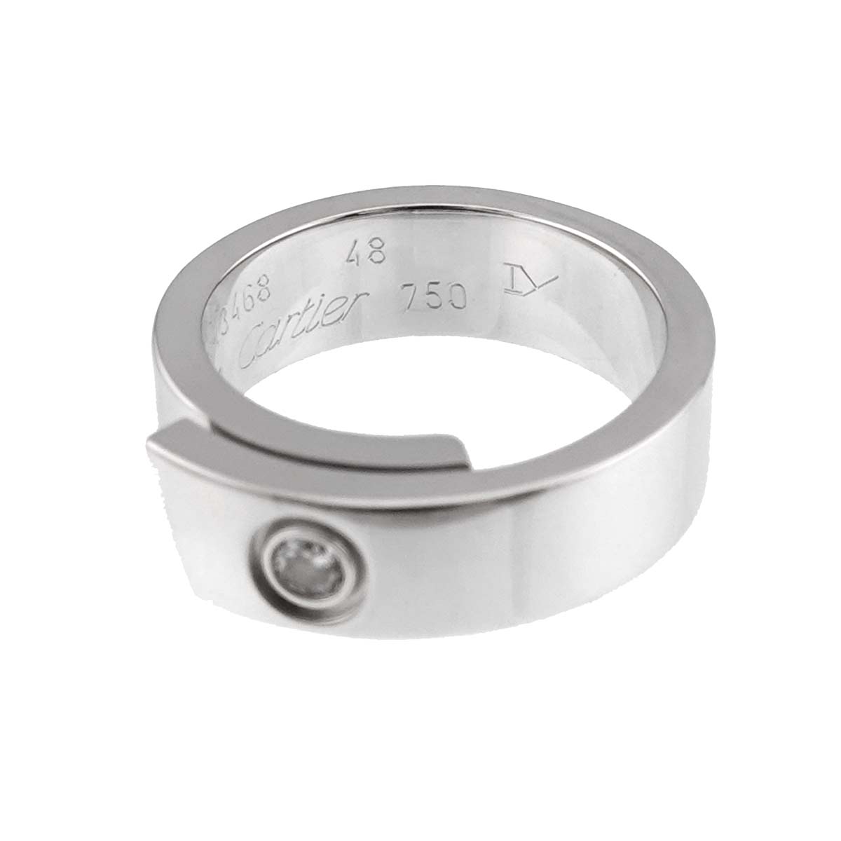 Anniversary Diamond 1P Ring 18K WG 750 size48 4-4.5(US)