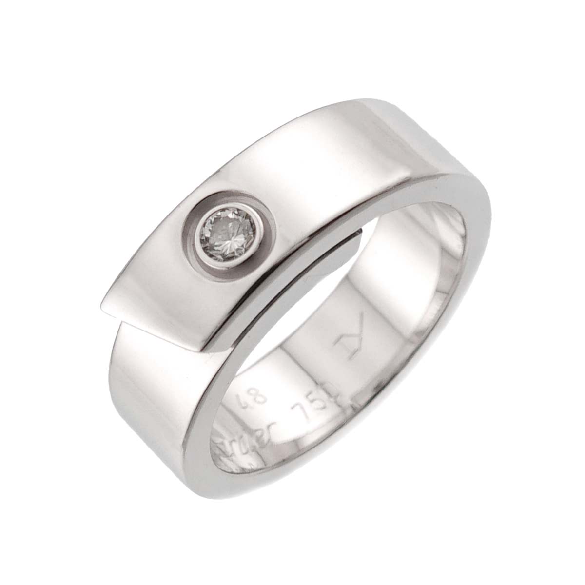 Anniversary Diamond 1P Ring 18K WG 750 size48 4-4.5(US)