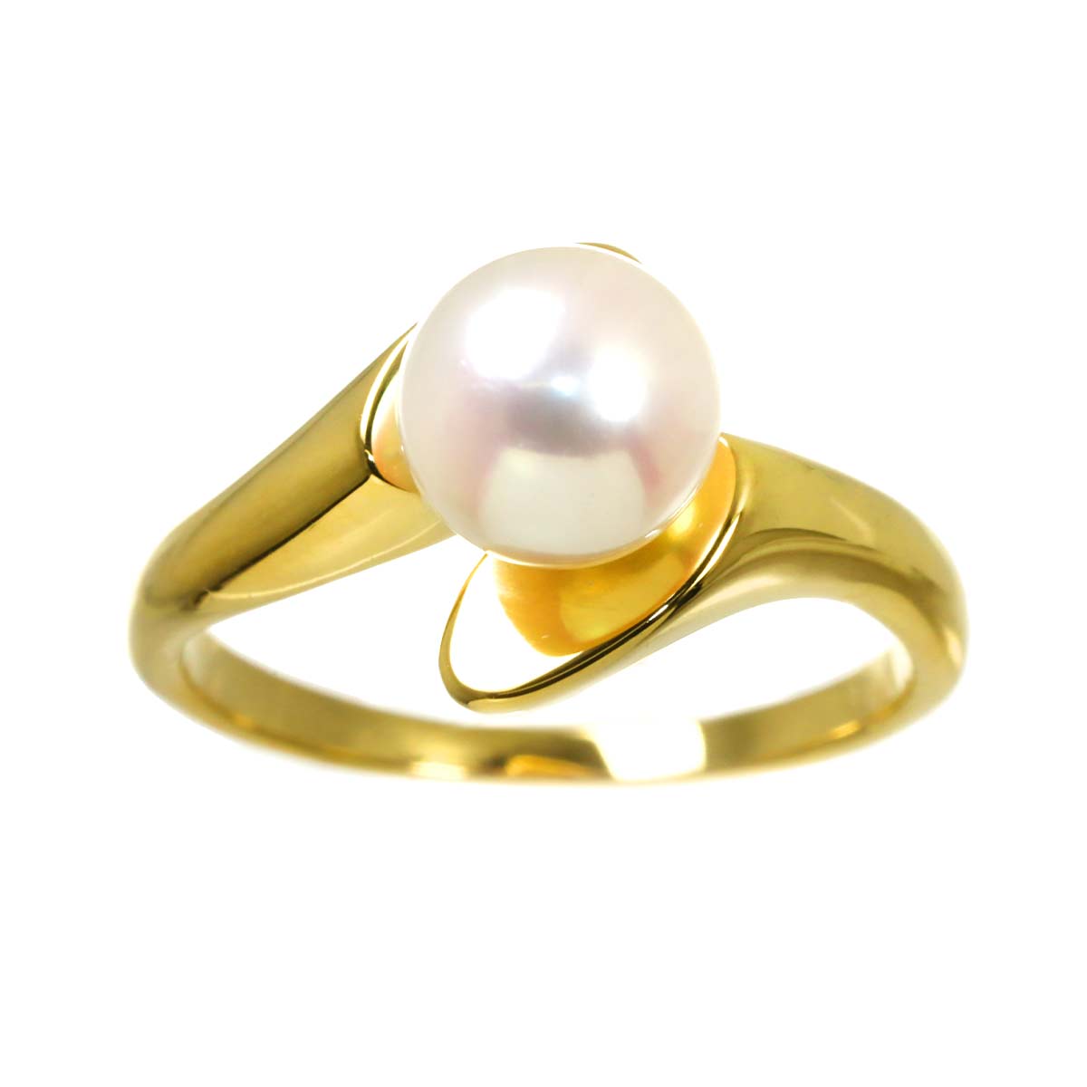 Akoya Pearl 7.1mm Ring 18K YG 750 Size5.5-5.75(US)