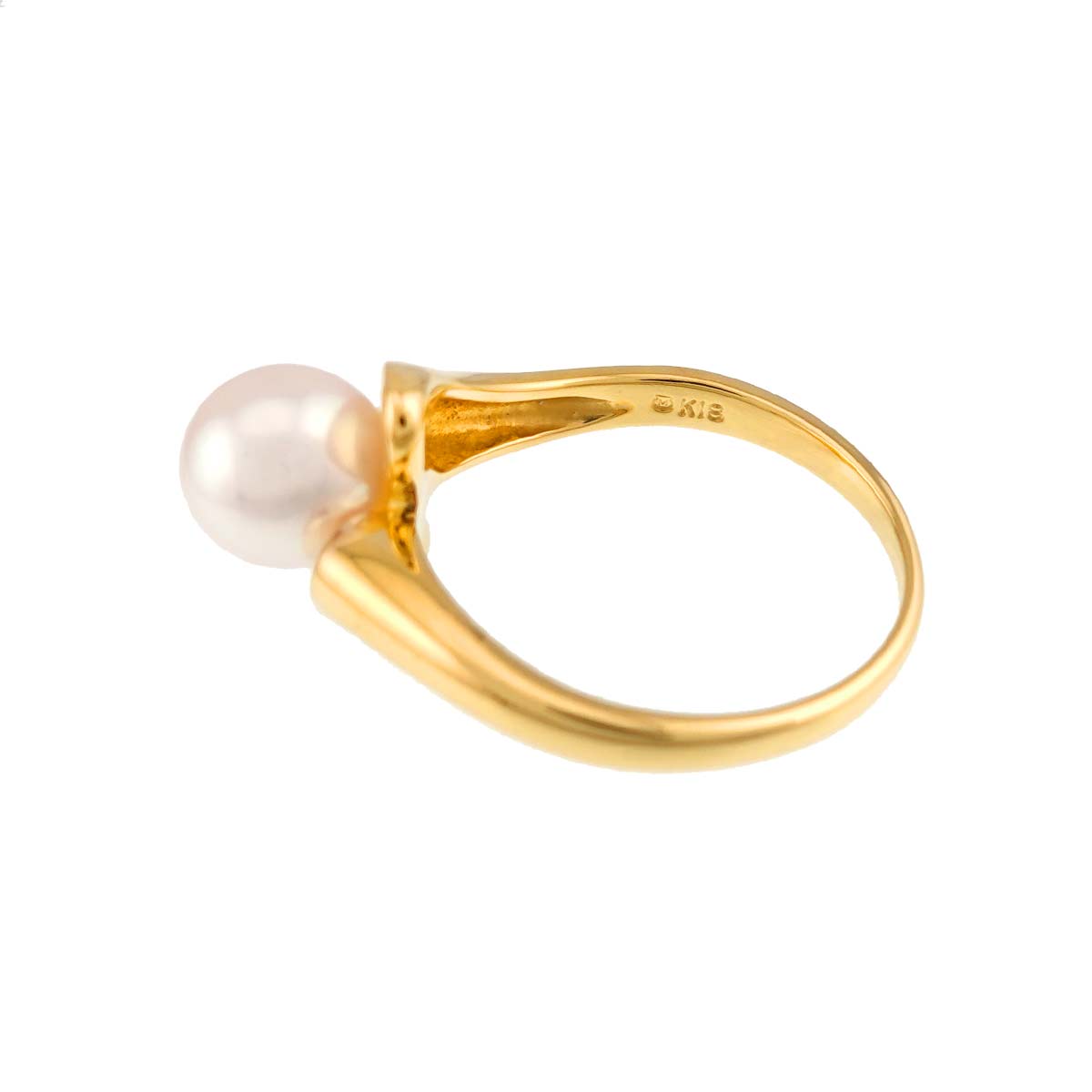 Akoya Pearl 7.1mm Ring 18K YG 750 Size5.5-5.75(US)