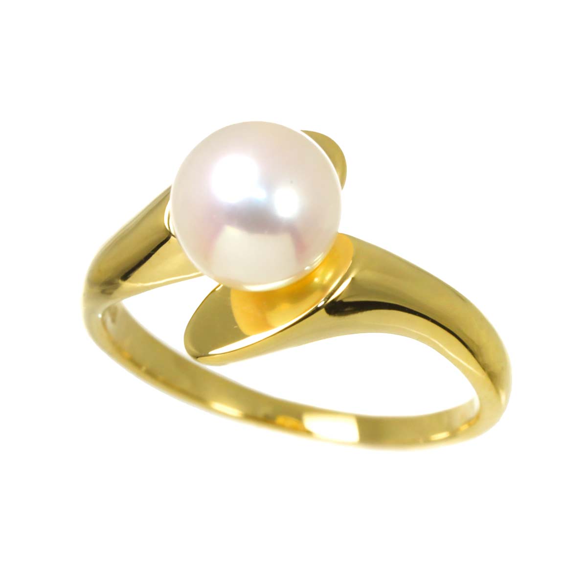 Akoya Pearl 7.1mm Ring 18K YG 750 Size5.5-5.75(US)