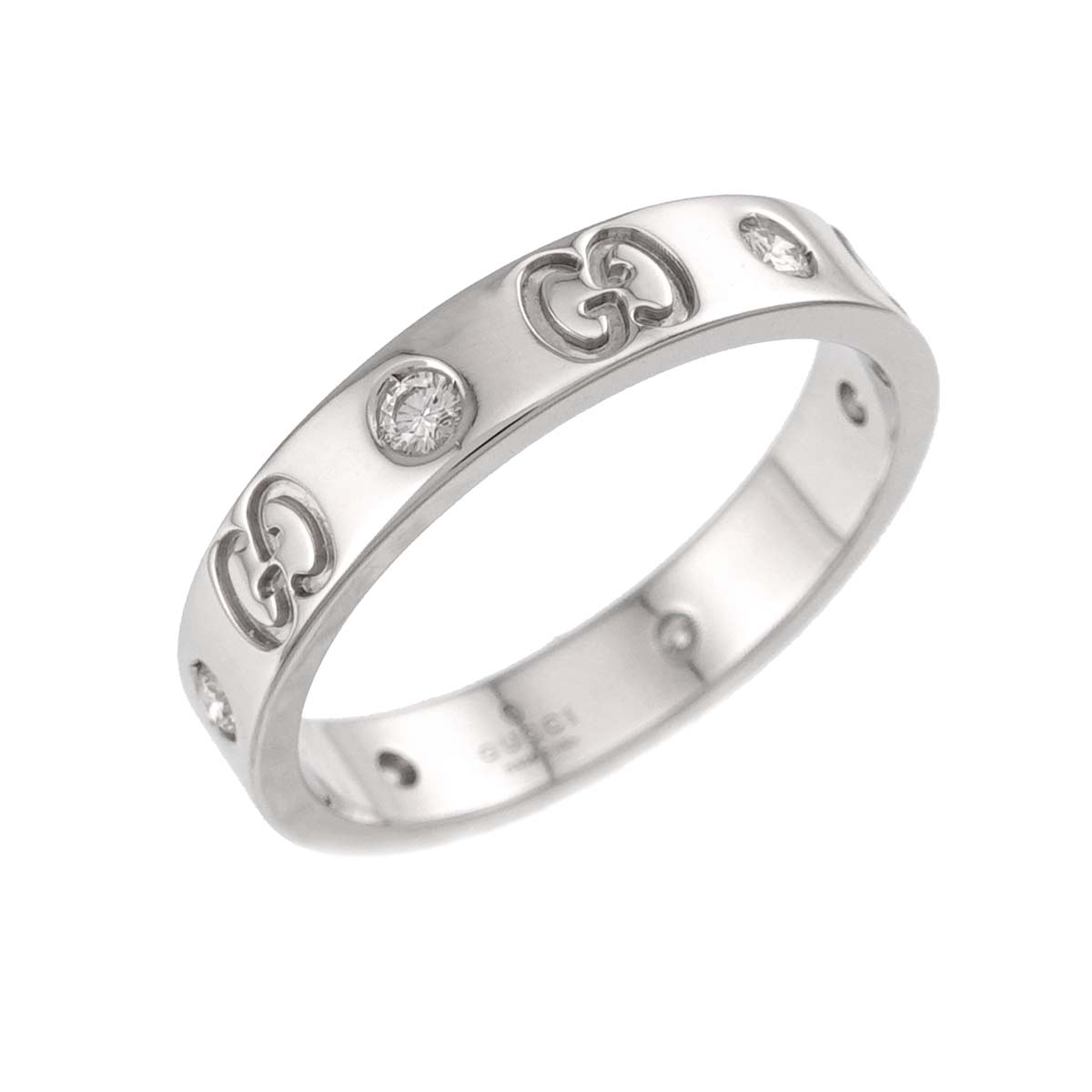 ICON Ring Diamond 18K WG White Gold 750 size17 7.5-7.75(US)