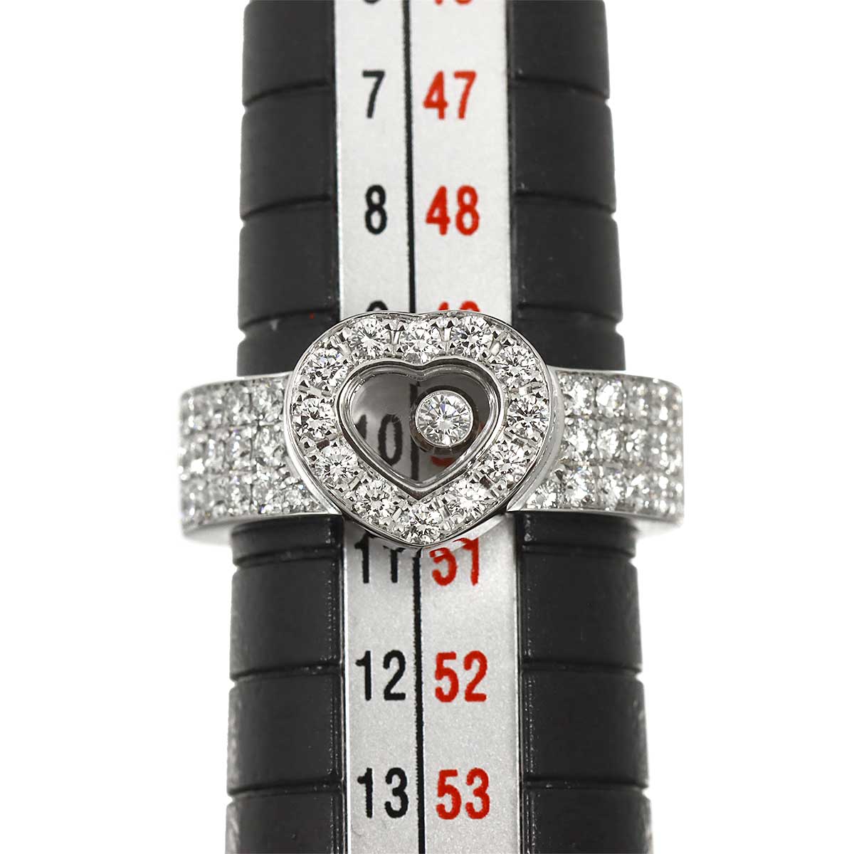 Happy Diamond Heart Ring 18K White Gold 750 Size5.25(US)