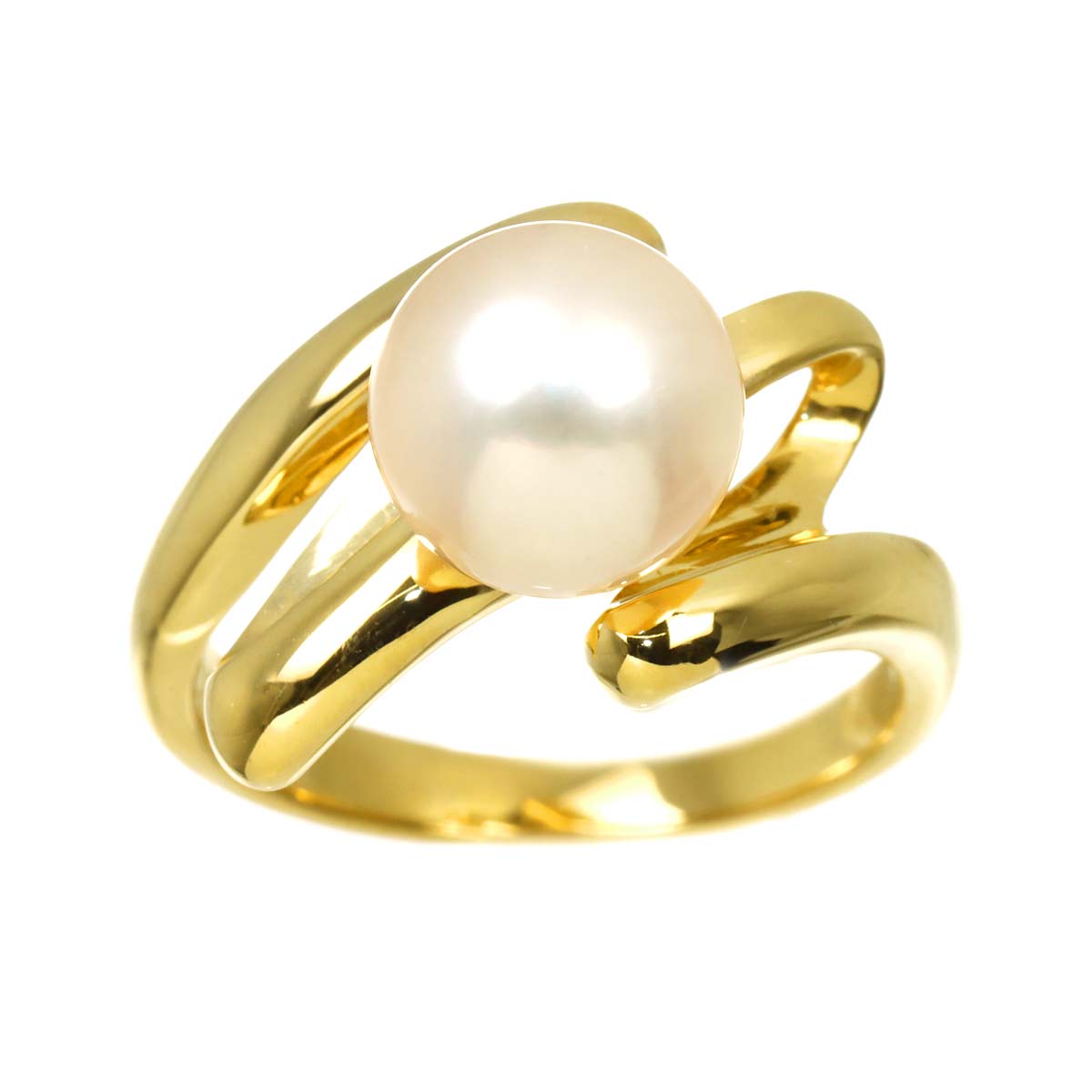 Akoya pearl 8.2mm Ring 18K YG 750 5-5.25(US)