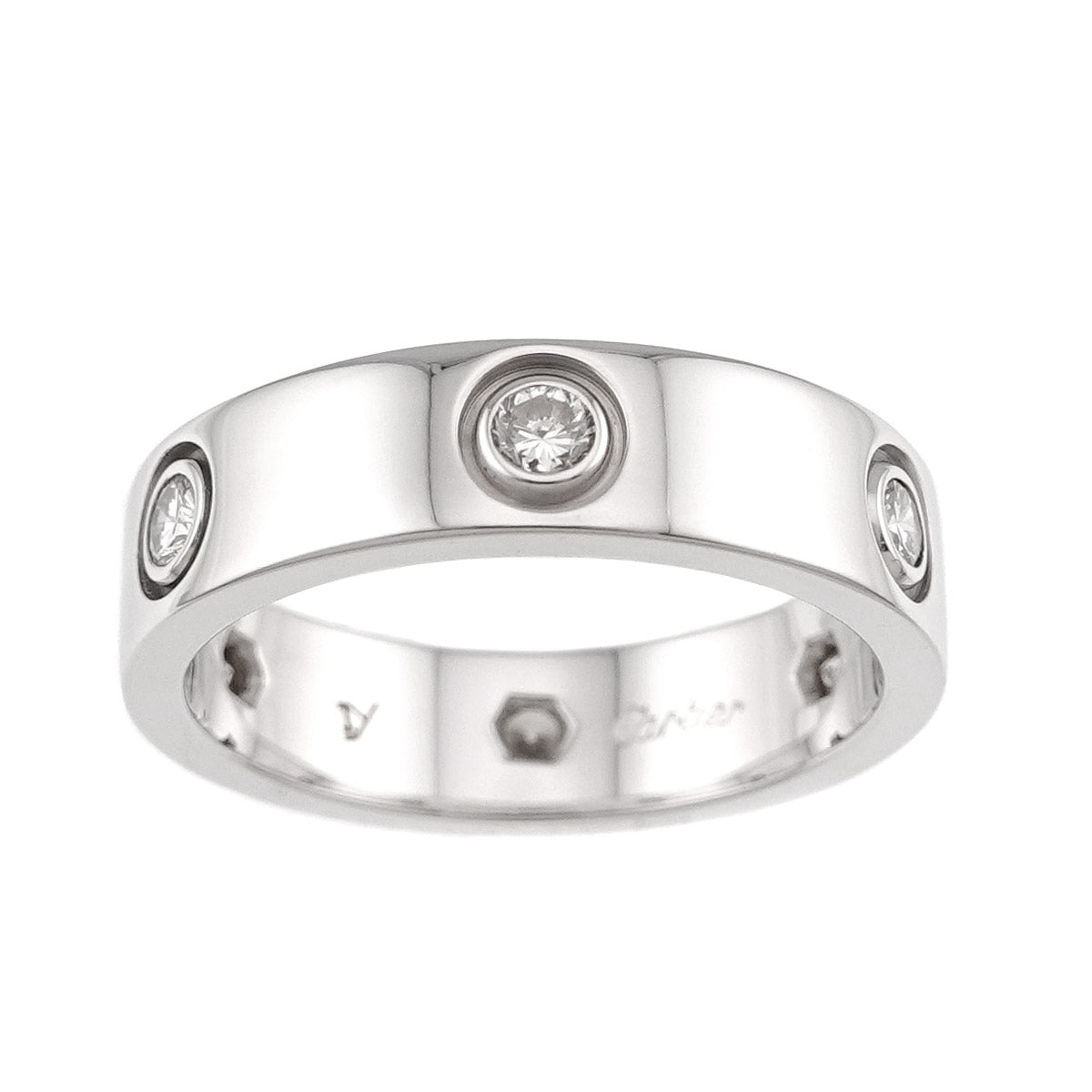 Love Ring Full Diamond 18K White Gold 750 size57 7.75-8(US)
