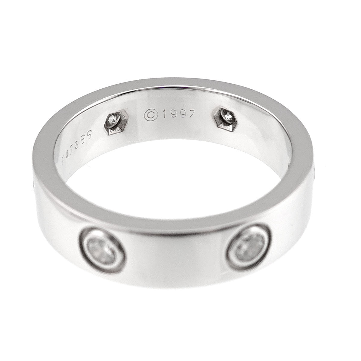 Love Ring Full Diamond 18K White Gold 750 size57 7.75-8(US)
