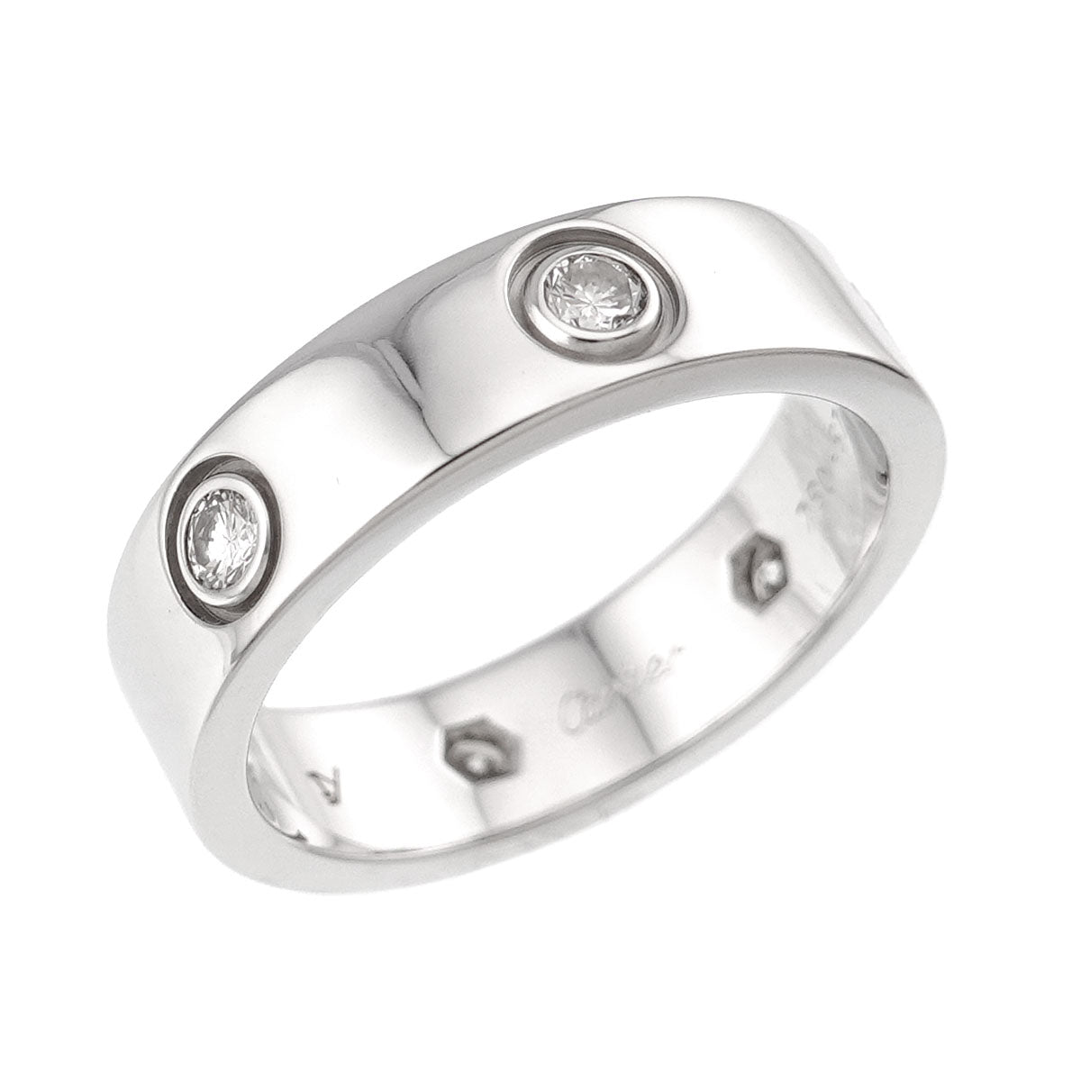 Love Ring Full Diamond 18K White Gold 750 size57 7.75-8(US)
