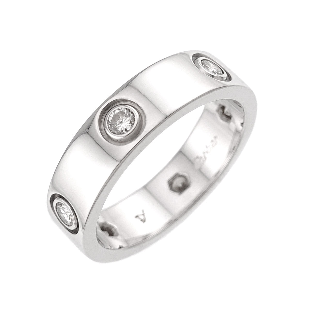 Love Ring Full Diamond 18K White Gold 750 size57 7.75-8(US)