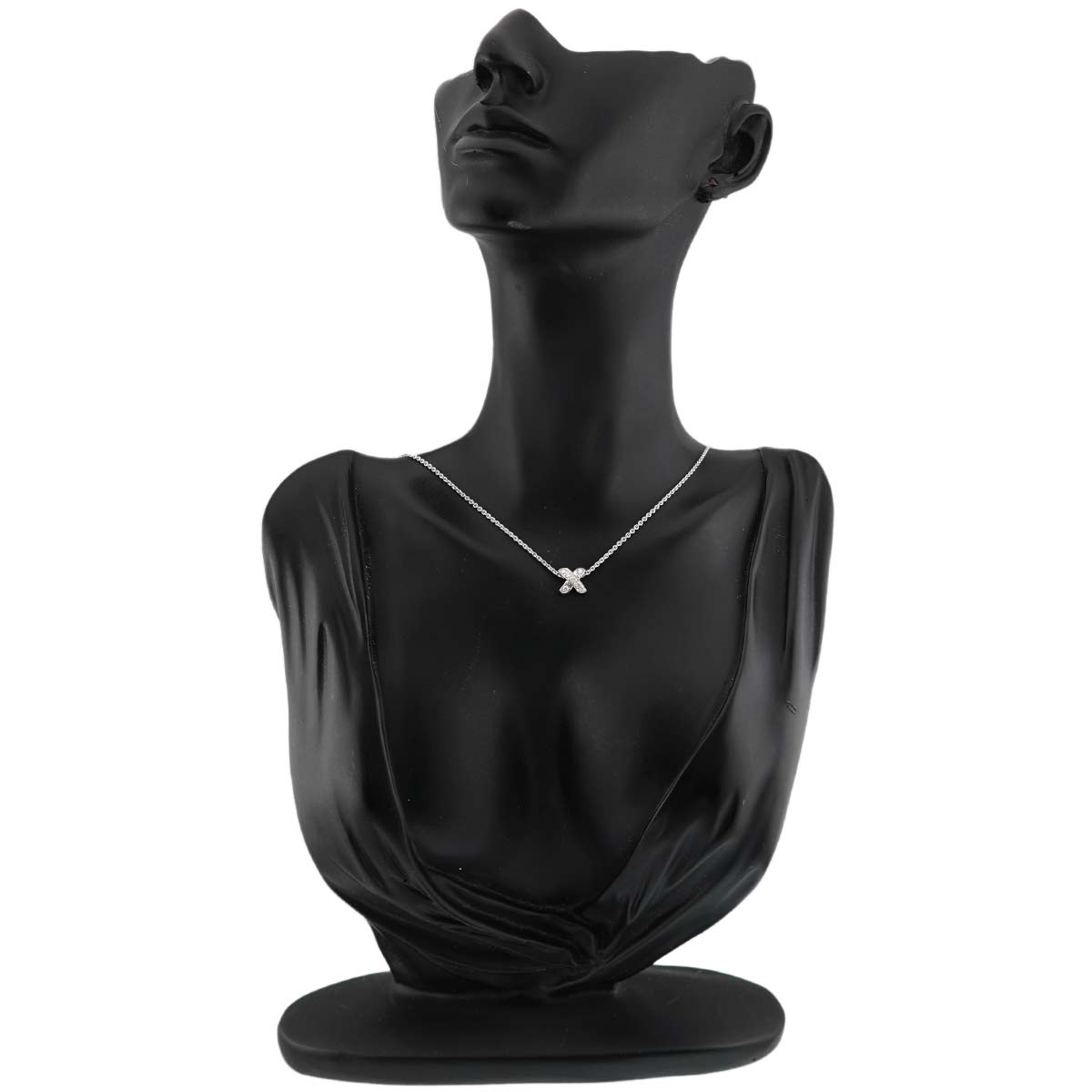 Cross Diamond Necklace 18K White Gold 750