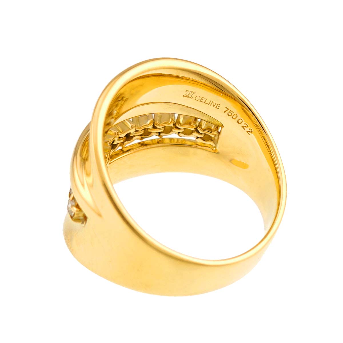 Diamond Ring 18K YG 750 Size6(US)