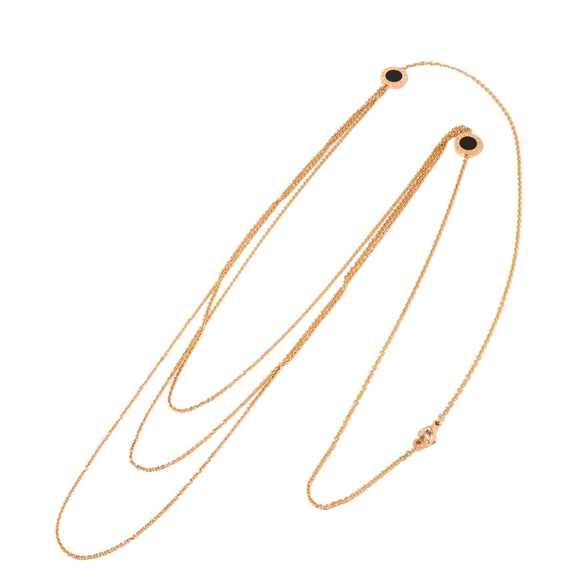 BVLGARIBVLGARI MOP Onyx Necklace 18K Pink Gold 750