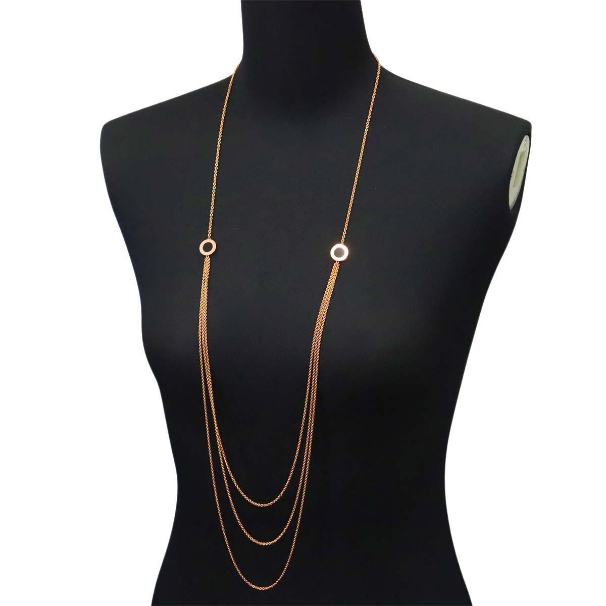 BVLGARIBVLGARI MOP Onyx Necklace 18K Pink Gold 750