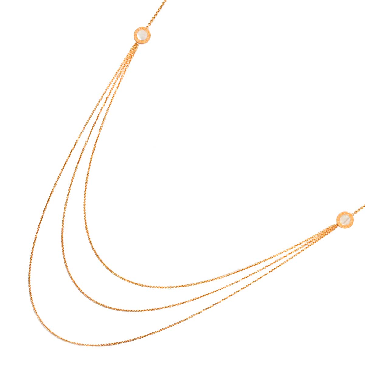 BVLGARIBVLGARI MOP Onyx Necklace 18K Pink Gold 750