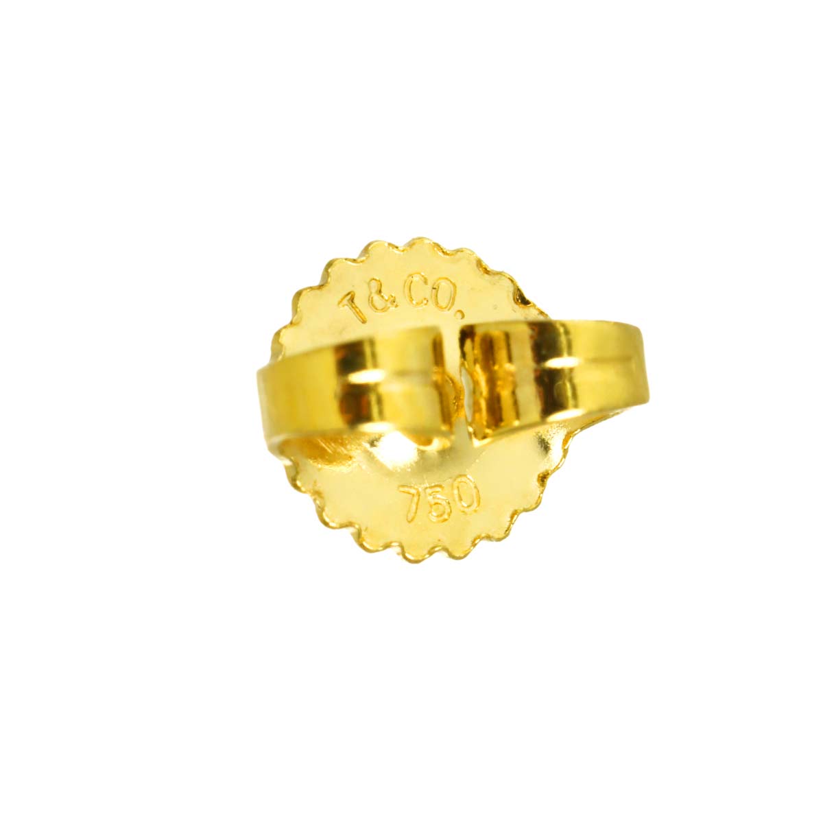 Open Heart Earrings Pierced 18K Yellow Gold 750