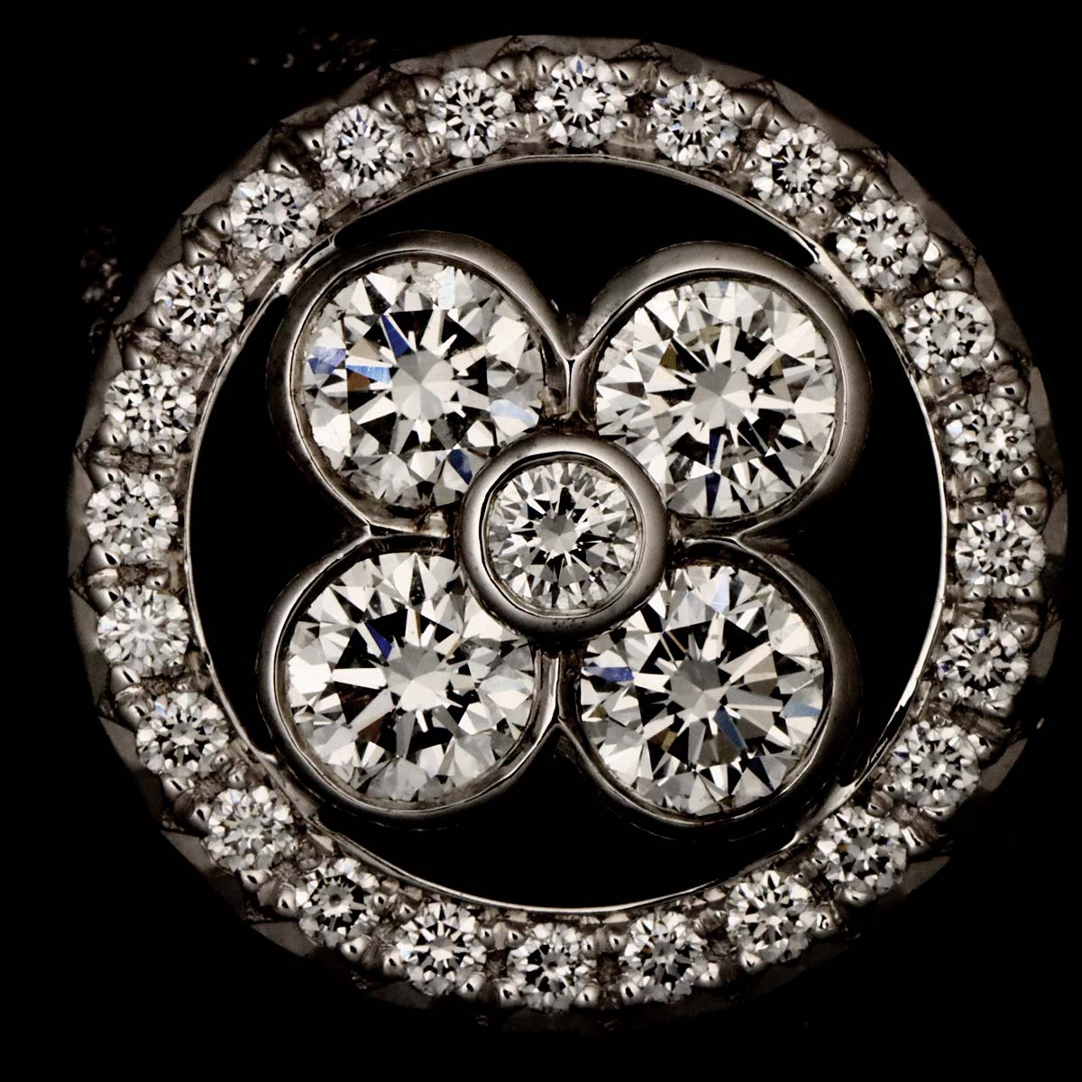 Blossom GM Diamond Ring 18K WG 750 size49 4.75-5(US)