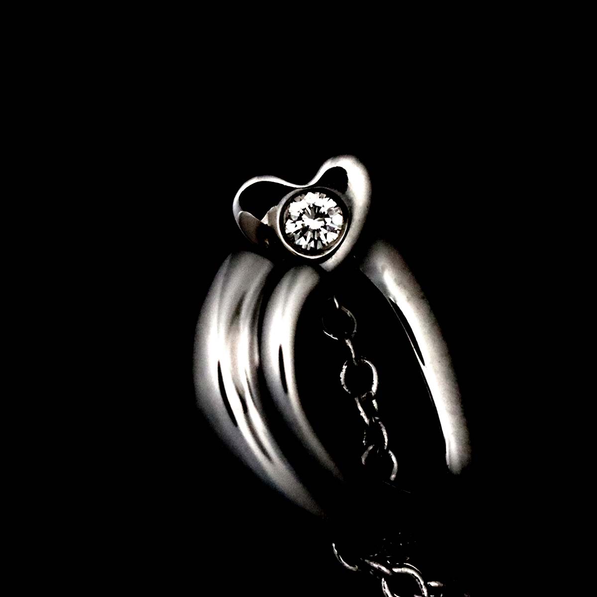 Heart Diamond Necklace 18K White Gold 750