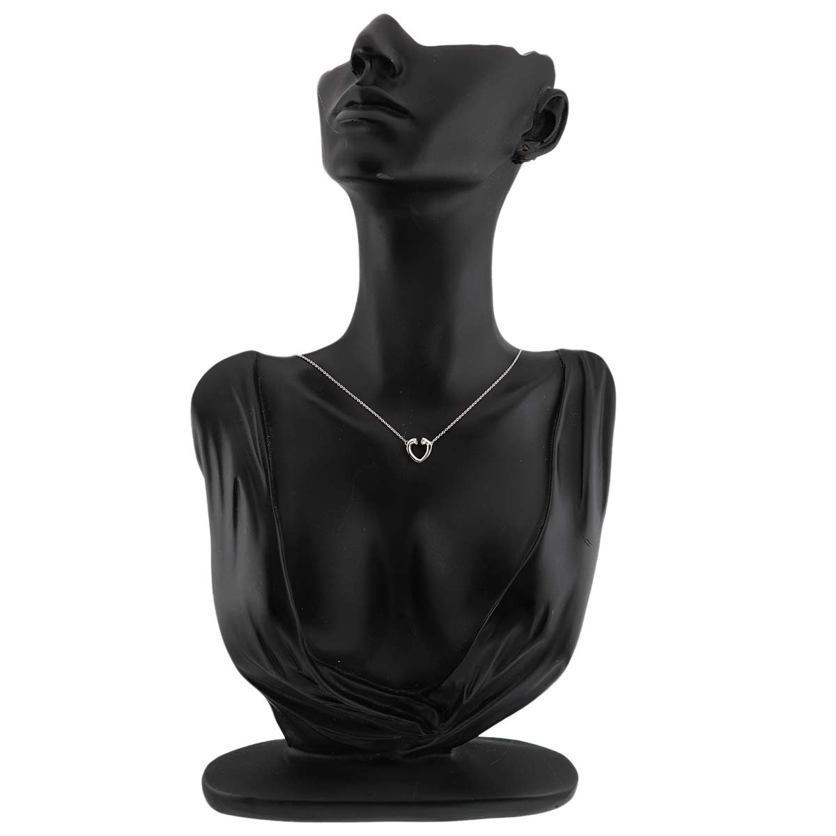 Heart Diamond Necklace 18K White Gold 750