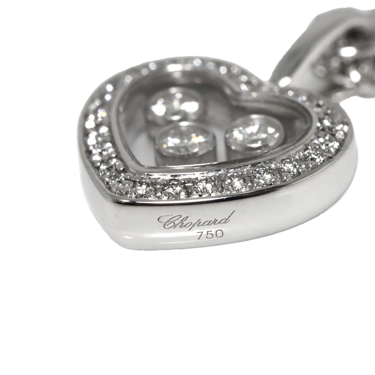 Happy Diamond Heart Necklace 18K White Gold 750