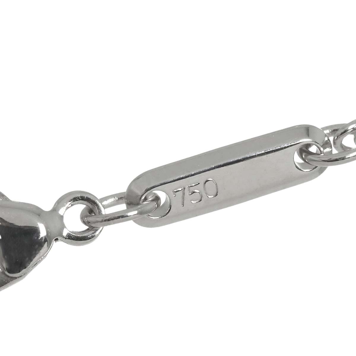 Happy Diamond Heart Necklace 18K White Gold 750