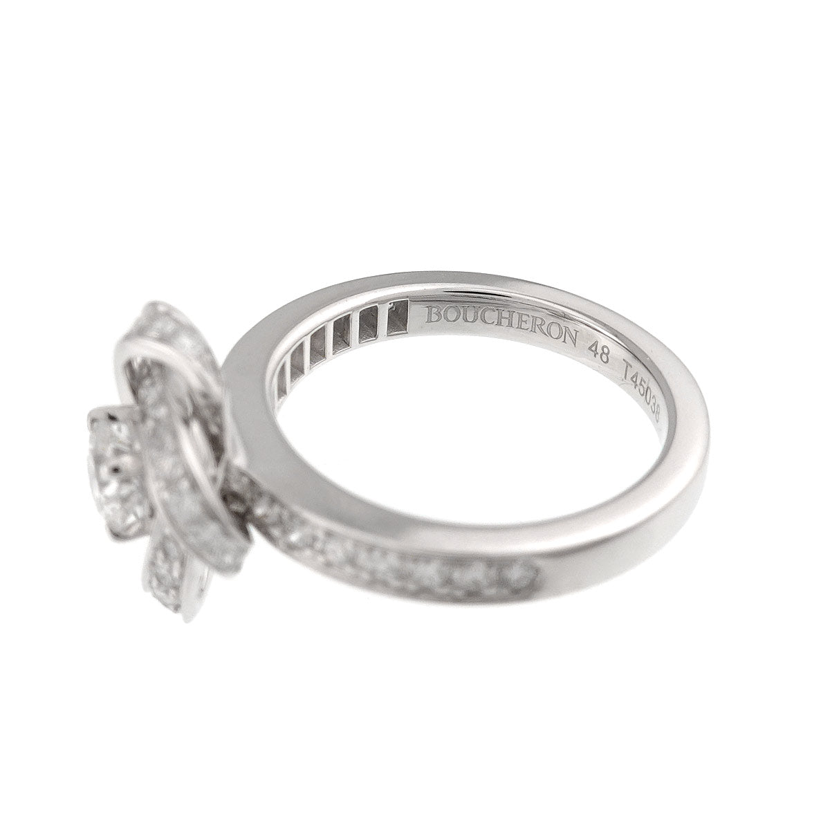 Diamond Ring 18K WG 750 Size48 4.5(US)