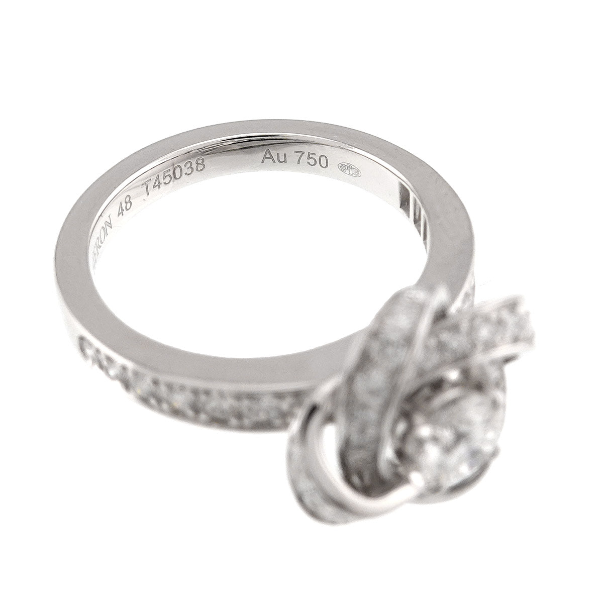 Diamond Ring 18K WG 750 Size48 4.5(US)