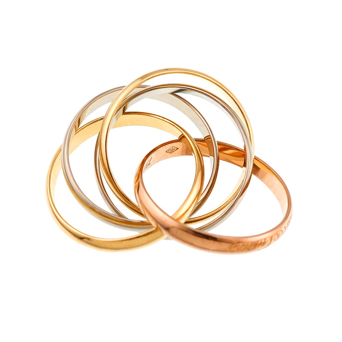 Trinity SM Ring 18K YG WG PG 750 Size49 4.75-5(US)