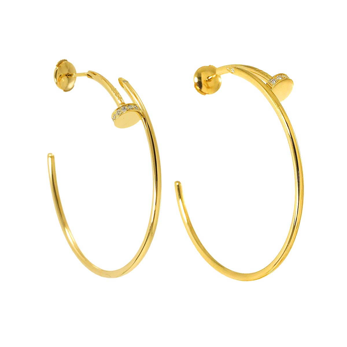 JUSTE UN CLOU Diamond Earrings Pierced 18K YG 750