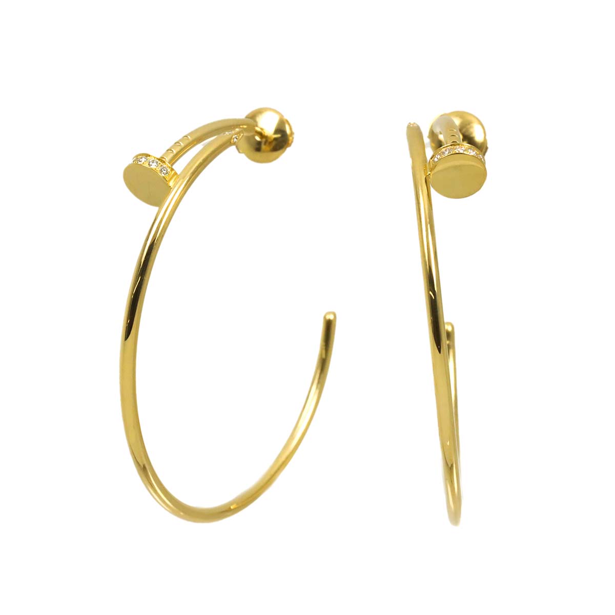 JUSTE UN CLOU Diamond Earrings Pierced 18K YG 750