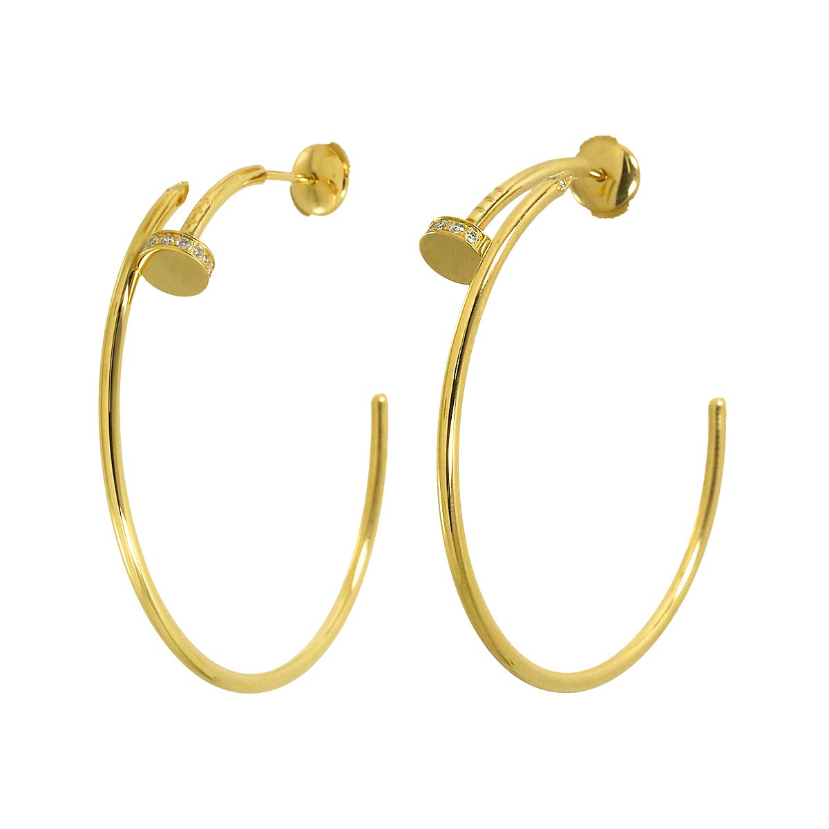 JUSTE UN CLOU Diamond Earrings Pierced 18K YG 750