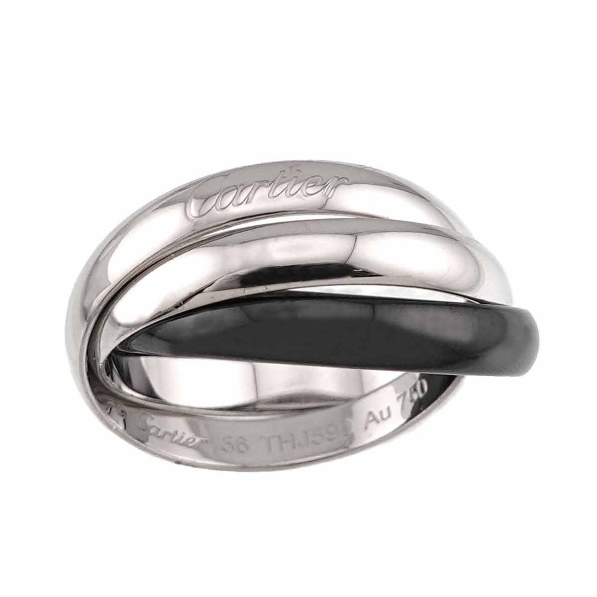 Trinity Ceramic Ring K18 White Gold 750 size56 7.5(US)