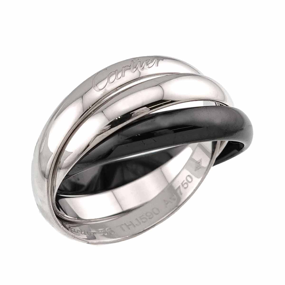 Trinity Ceramic Ring K18 White Gold 750 size56 7.5(US)