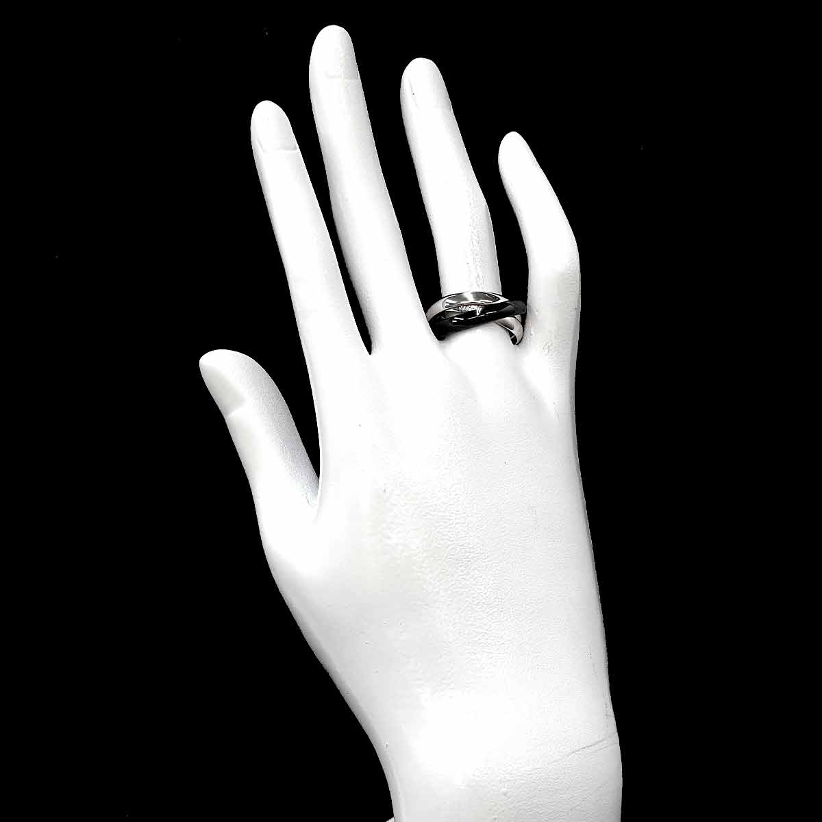 Trinity Ceramic Ring K18 White Gold 750 size56 7.5(US)