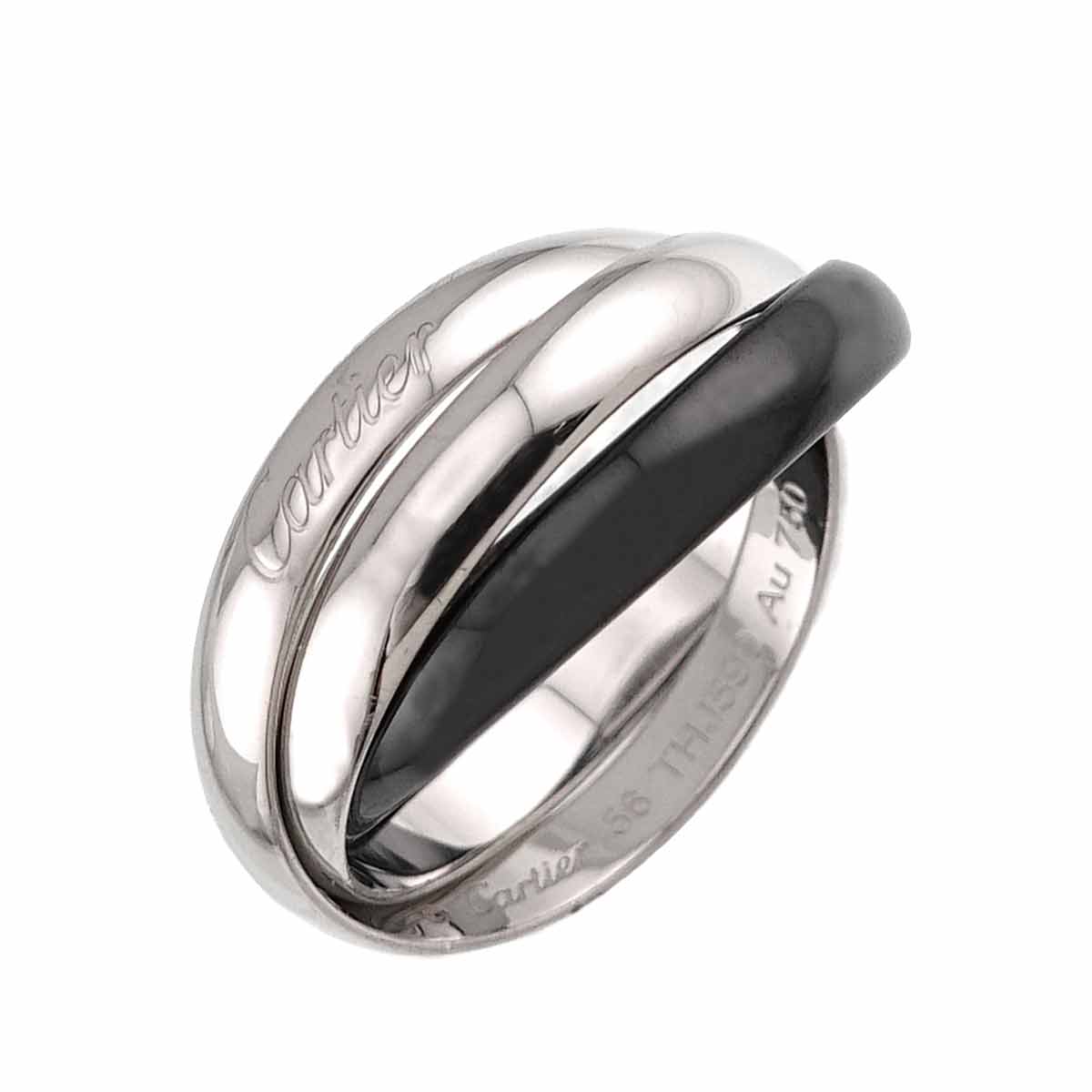 Trinity Ceramic Ring K18 White Gold 750 size56 7.5(US)