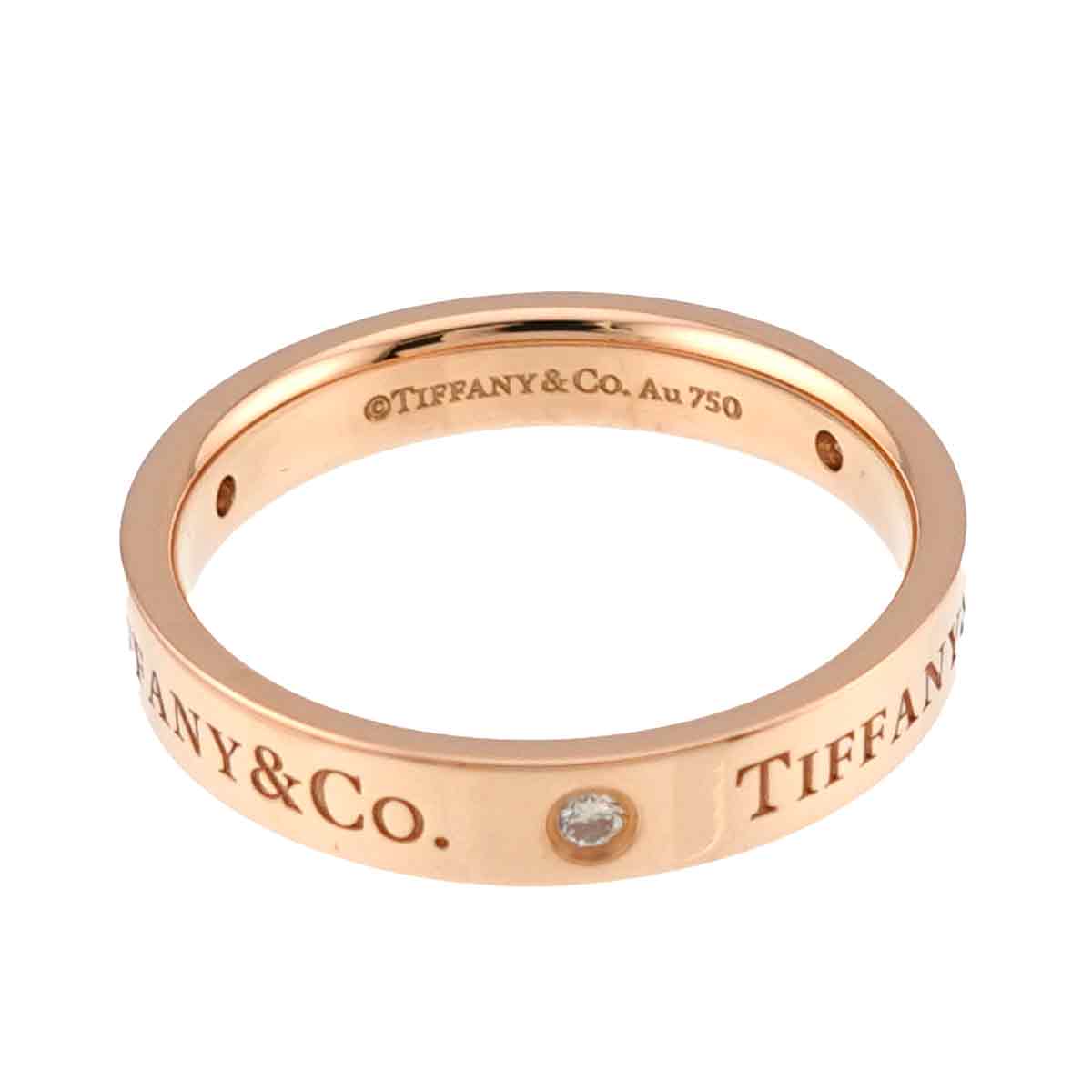 Diamond Ring 18K Pink Gold 750 size7.5-7.75(US)
