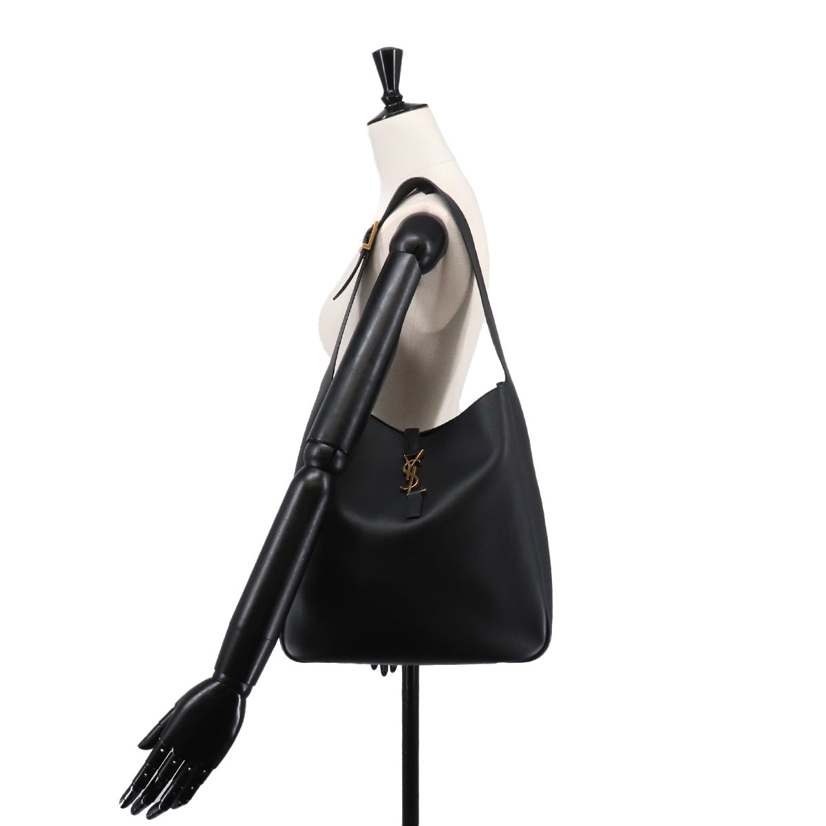 LE5A7 Large Shoulder Bag Leather Black 753837 Purse
