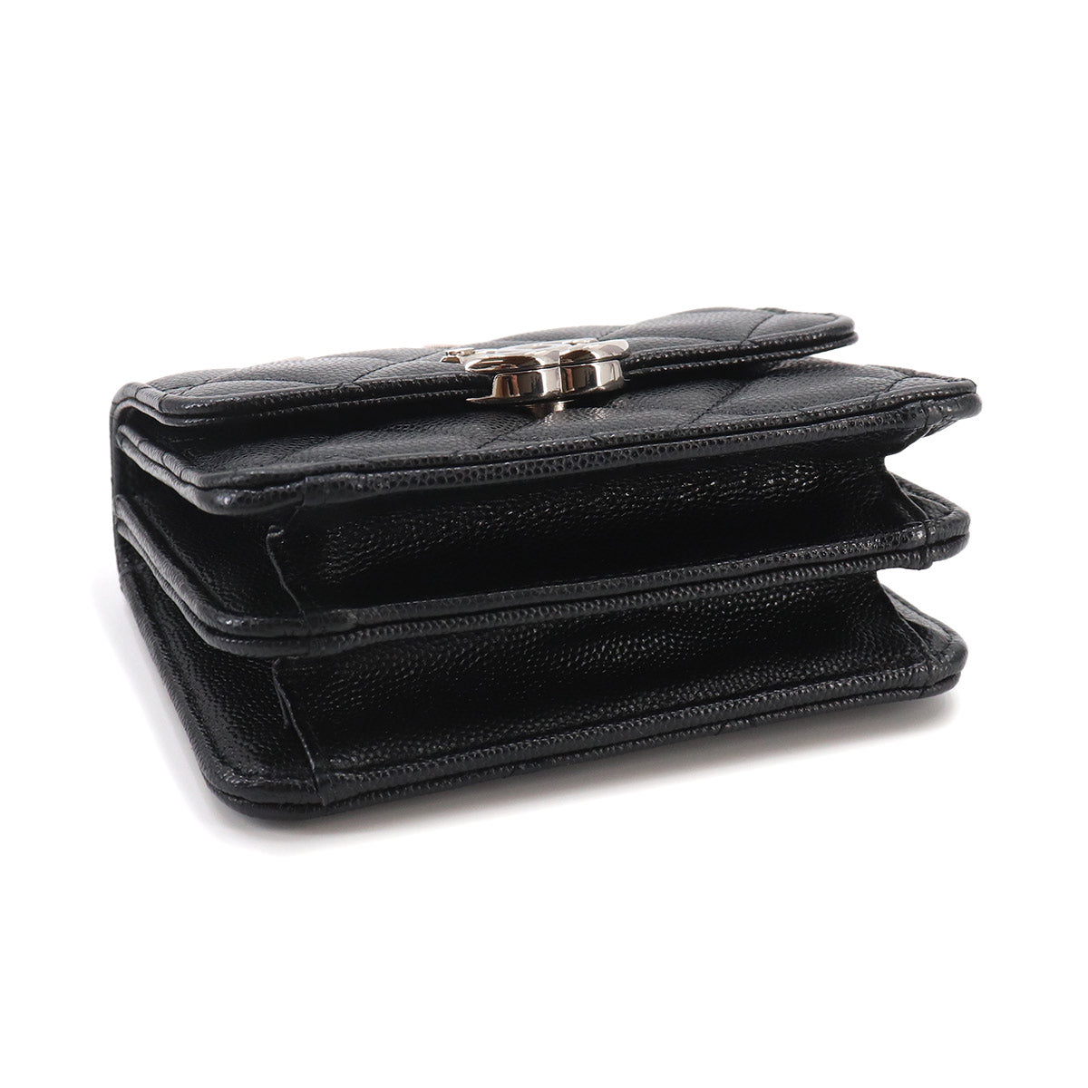 Mini Mini Matelasse Hand Chain Shoulder Bag Leather Black AP2758