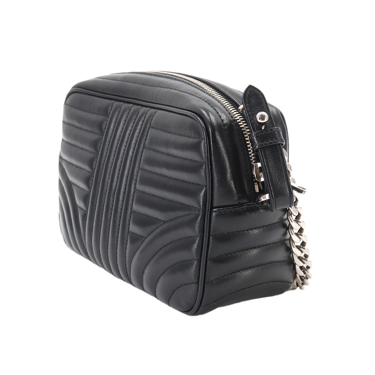 Diagramme Chain Shoulder Bag Leathear Black Nero 1BH083 Purse