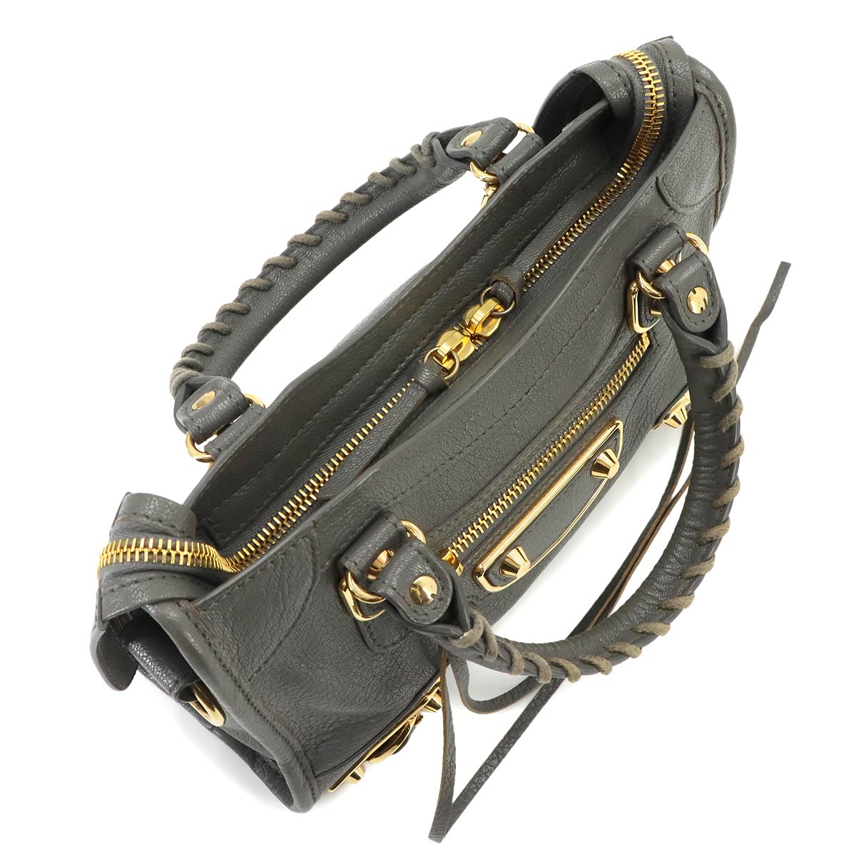 Classic Metalic Edge Mini City Hand Shoulder Bag Black